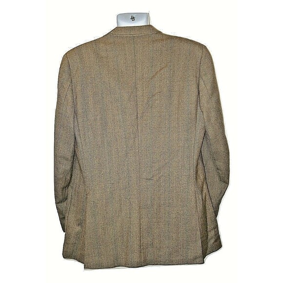 Yves Saint Laurent Mens 44 Tan Wool Silk Lined Dress Jacket Coat Size 44 - Picture 5 of 8